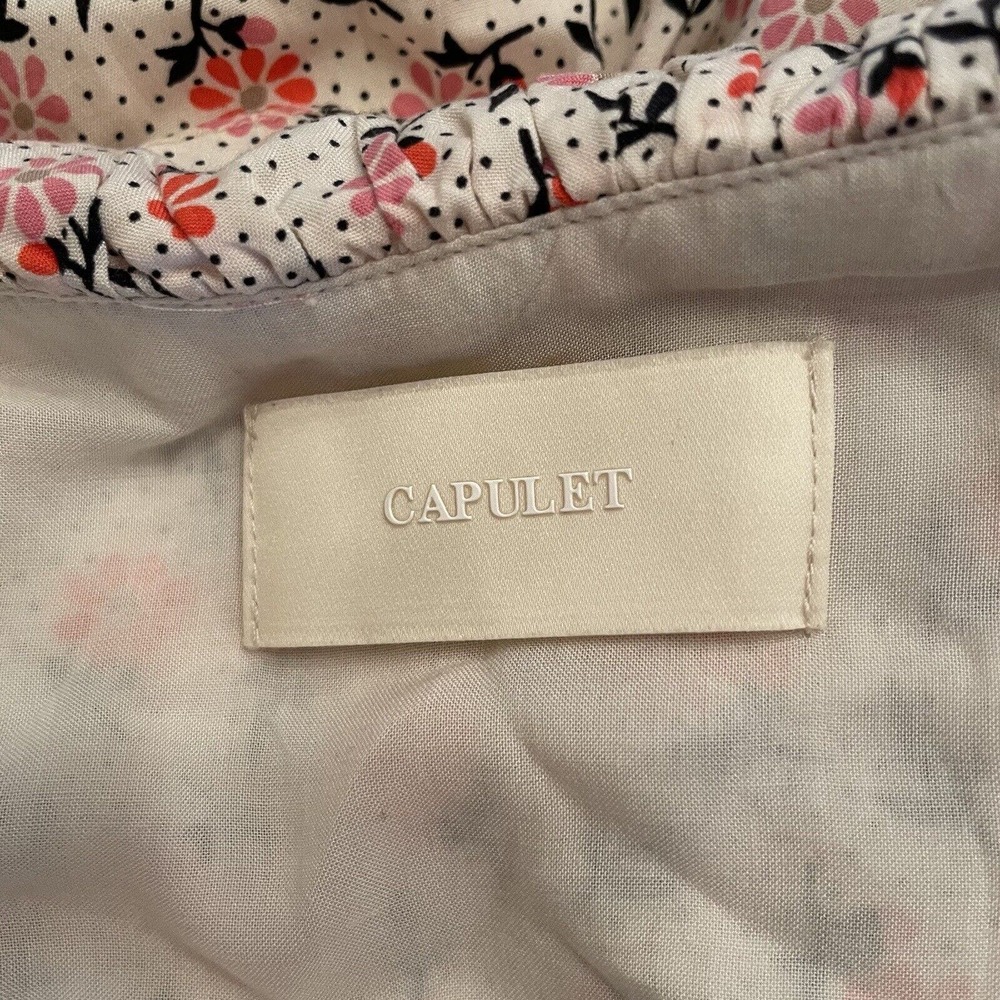 Capulet Revolve Josette Floral Ruffled Neckline Spaghetti Strap Dress Size Small - Picture 5 of 7